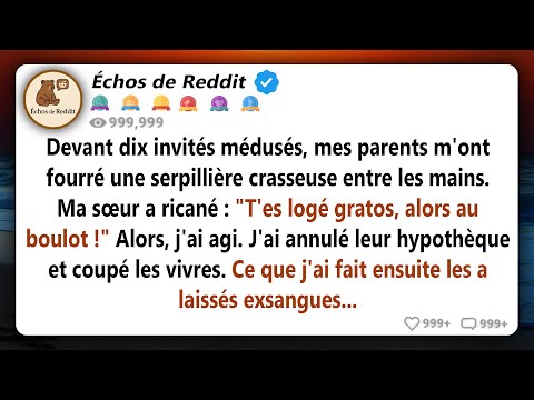 À la dinde de Thanksgiving, mes parents m'ont tendu une serpillière et m'ont dit : « pas de travail