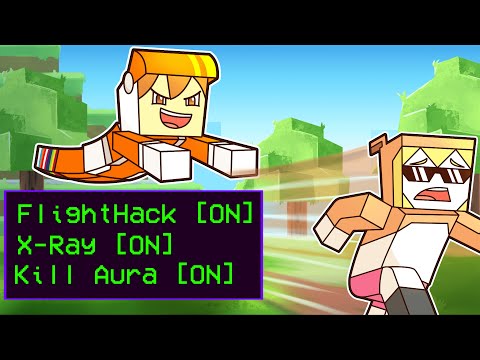 minecraft MANHUNT but we can CRAFT HACKS