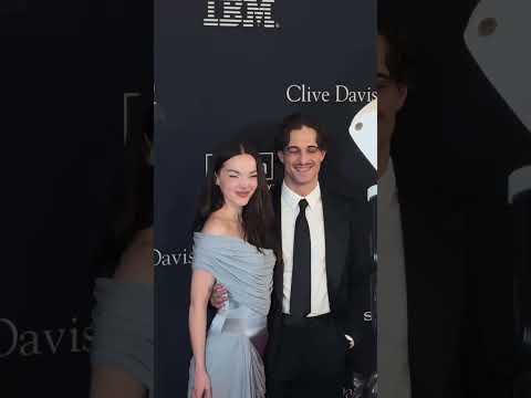 #damianodavid doesn't want to ruin fiancé tdovecameron's makeupat the Clive Davis Pre-Grammy Gala