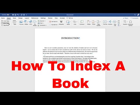 Indexing A Book With Microsoft Word