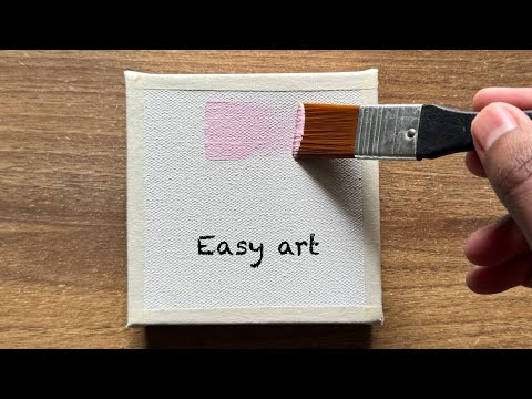 Wild lake at sunset acrylic painting