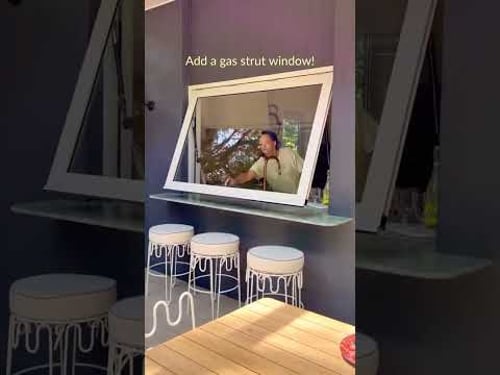 If you want your kitchen to feel connected to the outdoor area… add a gas strut window! Hello indoor