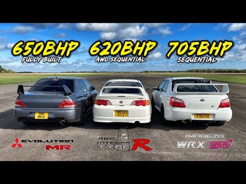 AWD LEGENDS..705HP IMPREZA vs 620HP AWD INTEGRA vs 650HP EVO 8