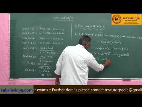 TRIGONOMETRY COMPOUND ANGLES PART 1