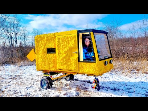 Building a Drivable Micro Camper - Full Build + Winter Night Adventure