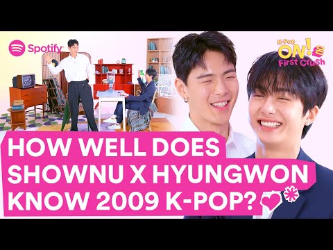 (CC) Who in SHOWNU X HYUNGWON knows more old school K-pop hits? | K-Pop ON! First Crush