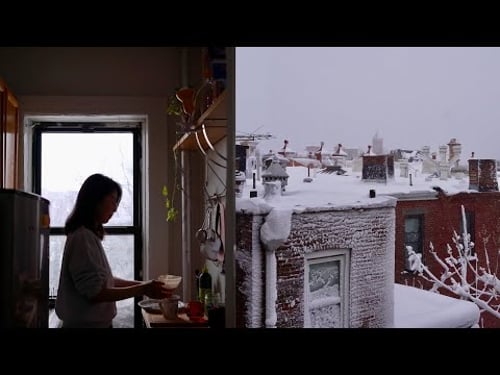 On a Day of Blizzard in Brooklyn Small Studio Apartment