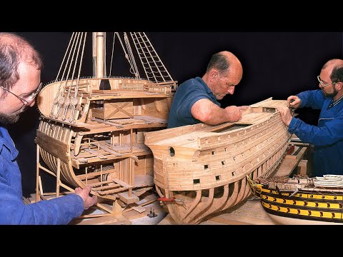 Naval model making piece by piece. Months and years to build model boats by hand
