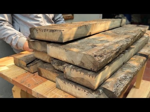 Epic Woodworking: Transforming Old Shipwood into a Stunning Table