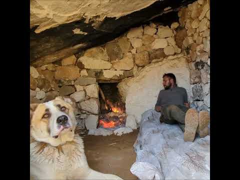 build stone dugout with fireplace and outdoor cooking #diy #bushcraft #camping #survival