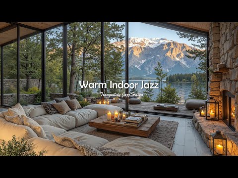 Warm Indoor Jazz For Relaxing | Soft Autumn Jazz Melody With Great Mountain View To Work & Focus