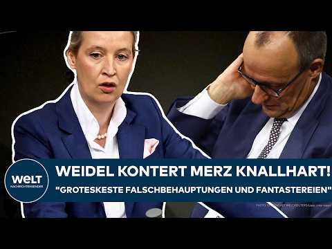 BUNDESTAG: Weidel kontert Merz knallhart! "Groteskeste Falschbehauptungen und Fantastereien!"