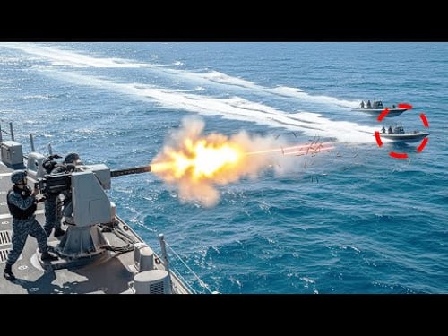 Watch This US Aircraft Carrier Erase Enemy Boat in Seconds