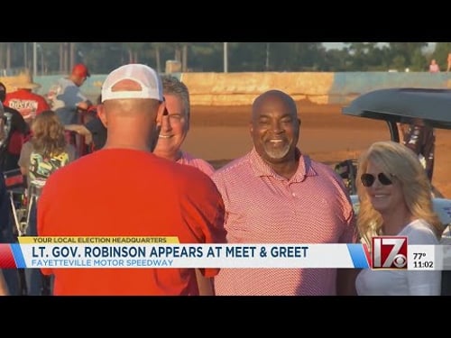 North Carolina's Mark Robinson emerges at Fayetteville race track event