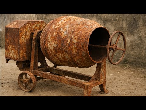 Complete Restoration of a Severely Damaged Diesel Engine Concrete Mixer, Put It To Work Normally