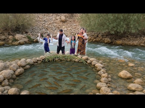 Traditional Fishing Techniques of a Nomadic Family in a Mountain River | Nomadic Life in Iran
