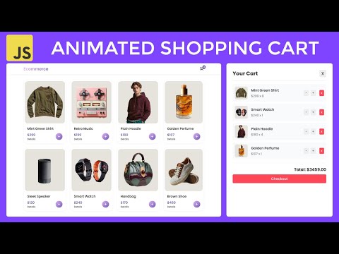 Make a Animated Shopping Cart Using HTML CSS And JavaScript