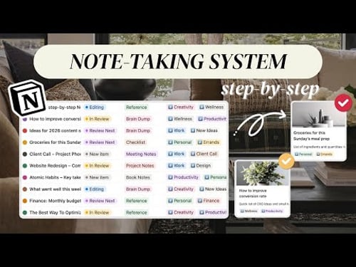 Simple Note-Taking System in Notion + Free Template | Best Beginner's Tutorial
