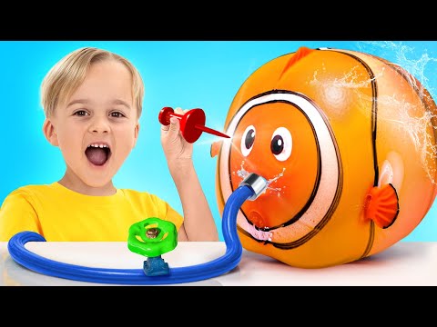 Inflando juguetes hasta que explotan - Experimentos divertidos para niños