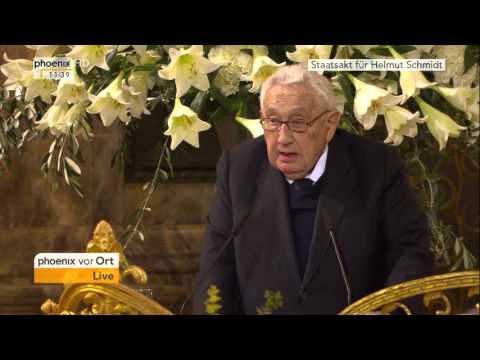 Staatsakt für Helmut Schmidt: Henry Kissinger hält Rede am 23.11.2015