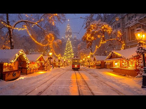 Relaxing Jazz Playlist at a Warm Vintage Christmas Market 🎄 Holiday Jazz by the Tram for Calm Nights