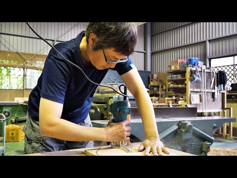 A Japanese woodworker with 20 years of experience makes a beautiful and shiny children's stool
