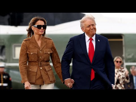 Donald Trump leaves UK after London trip with Melania Trump: See president depart on Air Force One