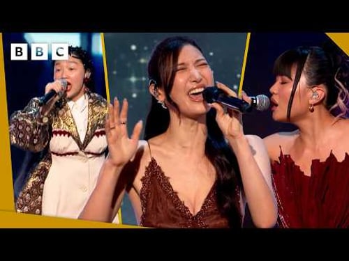 HUNTR/X perform ‘Golden’ LIVE at the BAFTAs 🎤✨ (EJAE, Audrey Nuna and REI AMI) - BBC