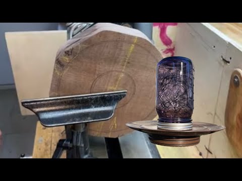 Woodturning Black Walnut Into Something Different - Another Use For A Mason Jar π«