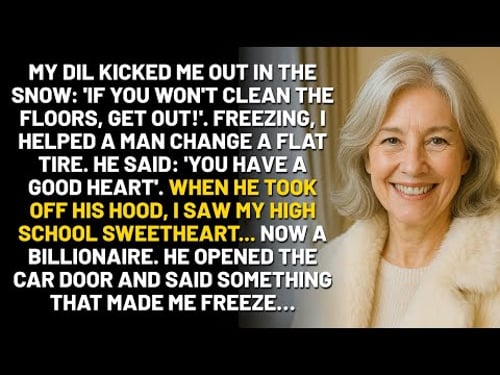 My DIL Kicked Me Out In The Snow. I Helped A Man Change A Tire. He Was My High School Sweetheart and
