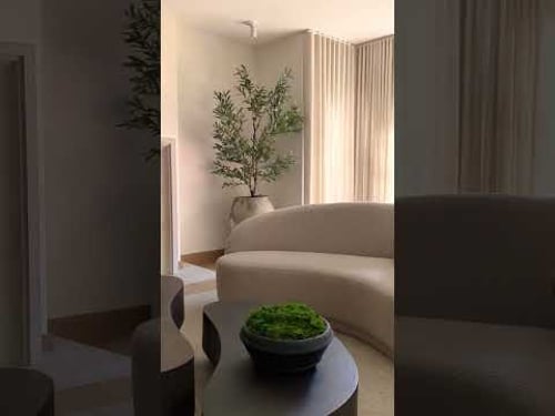 Curved silhouettes and soft textures for the living room at #NewfoundlandProject 🫶 #InteriorDesign