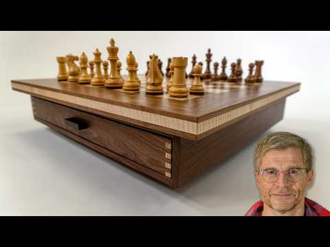 Making a chess board with a box for chess pieces | Bolivian Rosewood, Bird's Eye Maple, and Walnut
