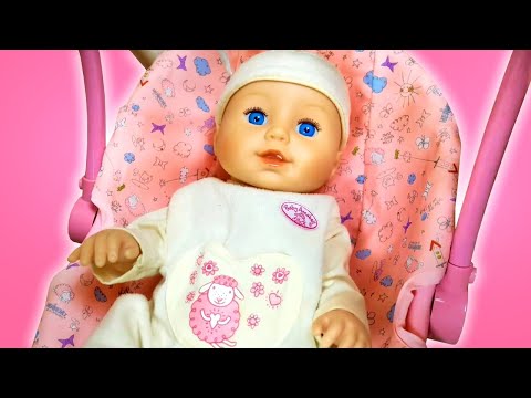 Baby Annabell doll & kids play baby dolls - Baby doll morning routine & feeding baby doll.
