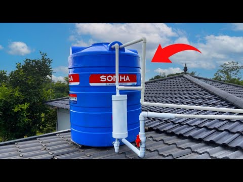 I never have to buy water again ! How to make PVC drainage pipe for corrugated iron roof 3 in 1