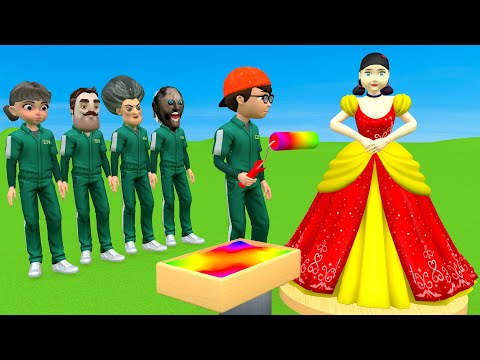 ⭐ Scary Teacher 3D vs Squid Game: Who Paints Squid Girl BEST? 🎨 Nice vs Error | 5X Challenge