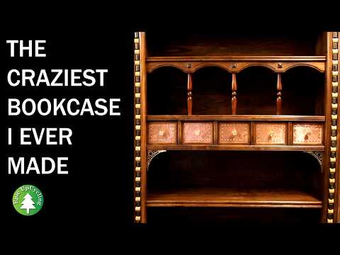 Steampunk Industrial Bookcase made of Pallet Wood, Scrap Copper, Brass, and Up-Cycled Junk.