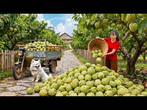 TIMELAPSE -- Pick 50Kg of the Best Custard Apple from the Garden - Cook Traditional Dishes