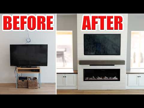Building a Modern Fireplace TV Wall (Start to Finish)