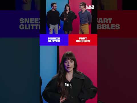 Sneeze glitter OR fart bubbles? Pedro Pascal, Dakota Johnson, & Chris Evans argue it out!