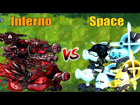 PVZ 1 Fusion 2.7 Challenge!! Team Inferno VS Team Space VS 300 Zombie Random - Who Will Win?