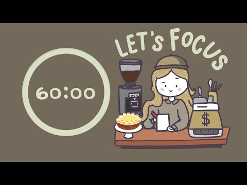 Coffee Shop Pomodoro | 4x60min | ADHD | Let's get focused! White Noise โก