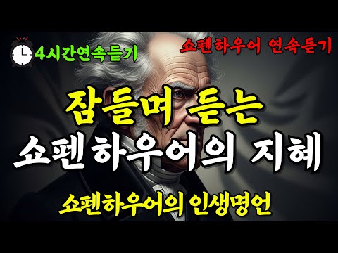 😴잠들며 듣는 쇼펜하우어의 지혜ㅣ⏰4시간연속듣기 #쇼펜하우어 #철학명언 #고독의지혜 #잠들기전듣는글 #행복철학 #마음의습관 #내려놓음 #절망속희망 #철학에세이 #노년의지혜