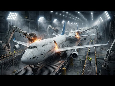 Inside a Massive Airplane Recycling Facility – The Fascinating Way They Are Dismantled