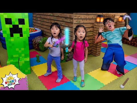 Surviving MINECRAFT IN REAL LIFE! Emma and Kate Giant Board Game Challenge!