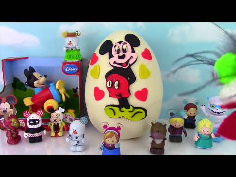 Huge Mickey Mouse Play Doh Surprise Egg! Disney Vinylmation! Frozen!