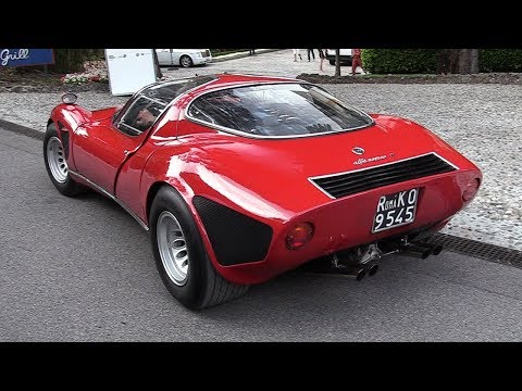 1968 Alfa Romeo 33 Stradale: 2.0 V8 Engine Sound, Warm Up & Driving!