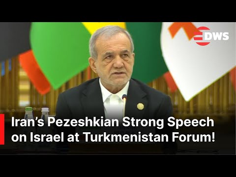 FULL SPEECH: Iranian President Pezeshkian Criticizes Israel’s Policies at Turkmenistan Forum | AC1Z