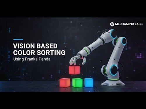 ROS2 Pick and Place: OpenCV Color Sorting using Franka Panda | Robot #ros2 #robotics #colorsorting