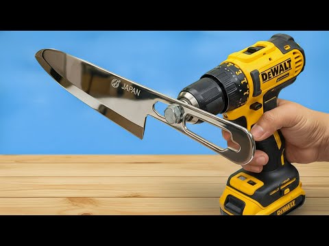 Just insert the knife into the drill and every house needs this but no one does it!