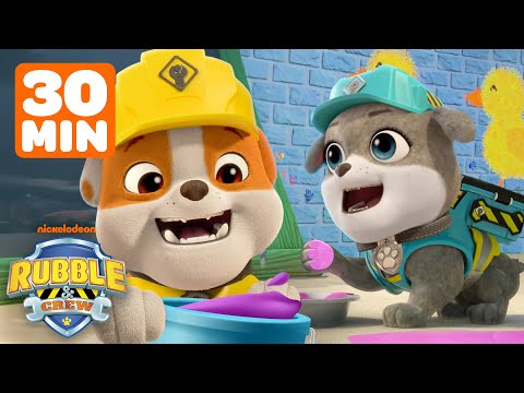 Rubble & Motor Learn Art & Build a New School! w/ Mix & Charger | 30 Minutes | Rubble & Crew